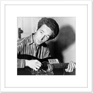 Artery8 Aumuller Portrait Folk Singer Woody Guthrie Kill Fascists Photo 8X8 Inch Square Wooden Framed Wall Art Print Picture with Mount in White White Artery8 Aumuller Portrait Folk Singer Woody Guthrie Kill Fascists Photo 8X8 Inch Square Wooden Framed Wall Art Print Picture with Mount in White White