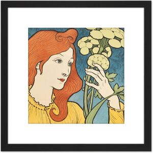 Artery8 Grasset Salon Des Cent 2nd Exhibition Nouveau Artwork 8X8 Inch Square Wooden Framed Wall Art Print Picture with Mount in Black Black Artery8 Grasset Salon Des Cent 2nd Exhibition Nouveau Artwork 8X8 Inch Square Wooden Framed Wall Art Print Picture with Mount in Black Black