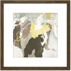 Artery8 Toulouse-Lautrec Clowness Moulin Rouge Painting 8X8 Inch Square Wooden Framed Wall Art Print Picture with Mount in Brown Brown Artery8 Toulouse-Lautrec Clowness Moulin Rouge Painting 8X8 Inch Square Wooden Framed Wall Art Print Picture with Mount in Brown Brown