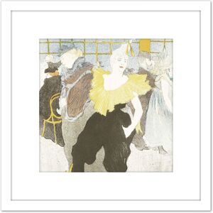 Artery8 Toulouse-Lautrec Clowness Moulin Rouge Painting 8X8 Inch Square Wooden Framed Wall Art Print Picture with Mount in White White Artery8 Toulouse-Lautrec Clowness Moulin Rouge Painting 8X8 Inch Square Wooden Framed Wall Art Print Picture with Mount in White White