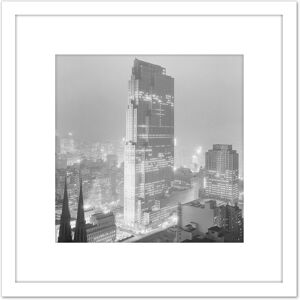 Artery8 New York City Rockefeller Center Vintage Photo 8X8 Inch Square Wooden Framed Wall Art Print Picture with Mount in White White Artery8 New York City Rockefeller Center Vintage Photo 8X8 Inch Square Wooden Framed Wall Art Print Picture with Mount in White White