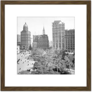 Artery8 New York City Hall Park World Building Vintage Photo 8X8 Inch Square Wooden Framed Wall Art Print Picture with Mount in Brown Brown Artery8 New York City Hall Park World Building Vintage Photo 8X8 Inch Square Wooden Framed Wall Art Print Picture with Mount in Brown Brown