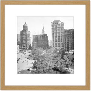 Artery8 New York City Hall Park World Building Vintage Photo 8X8 Inch Square Wooden Framed Wall Art Print Picture with Mount in Light Oak Light Oak Artery8 New York City Hall Park World Building Vintage Photo 8X8 Inch Square Wooden Framed Wall Art Print Picture with Mount in Light Oak Light Oak
