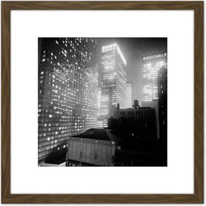 Artery8 New York At Night Skyscrapers Vintage Photo 8X8 Inch Square Wooden Framed Wall Art Print Picture with Mount in Brown Brown Artery8 New York At Night Skyscrapers Vintage Photo 8X8 Inch Square Wooden Framed Wall Art Print Picture with Mount in Brown Brown