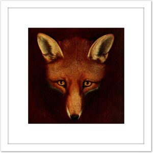 Artery8 Reinagle Renard Fox Book illustration Recreation Painting 8X8 Inch Square Wooden Framed Wall Art Print Picture with Mount in White White Artery8 Reinagle Renard Fox Book illustration Recreation Painting 8X8 Inch Square Wooden Framed Wall Art Print Picture with Mount in White White