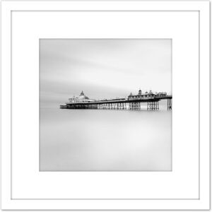 Artery8 Warby Eastbourne Pier Sussex Sea Photo 8X8 Inch Square Wooden Framed Wall Art Print Picture with Mount in White White Artery8 Warby Eastbourne Pier Sussex Sea Photo 8X8 Inch Square Wooden Framed Wall Art Print Picture with Mount in White White
