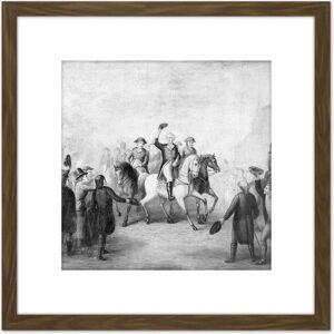 Artery8 Washington's Triumphal Entry Into New York Painting 8X8 Inch Square Wooden Framed Wall Art Print Picture with Mount in Brown Brown Artery8 Washington's Triumphal Entry Into New York Painting 8X8 Inch Square Wooden Framed Wall Art Print Picture with Mount in Brown Brown