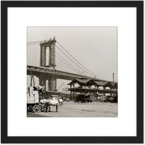 Artery8 Berenice Abbott South St Manhattan Bridge Photo 8X8 Inch Square Wooden Framed Wall Art Print Picture with Mount in Black Black Artery8 Berenice Abbott South St Manhattan Bridge Photo 8X8 Inch Square Wooden Framed Wall Art Print Picture with Mount in Black Black