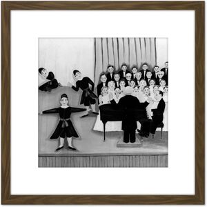 Artery8 Robbins Asian Dance 1944 Painting 8X8 Inch Square Wooden Framed Wall Art Print Picture with Mount in Brown Brown Artery8 Robbins Asian Dance 1944 Painting 8X8 Inch Square Wooden Framed Wall Art Print Picture with Mount in Brown Brown