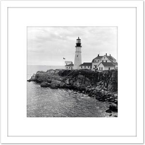 Artery8 Berenice Abbott Lighthouse Maine Sea Coast Photo 8X8 Inch Square Wooden Framed Wall Art Print Picture with Mount in White White Artery8 Berenice Abbott Lighthouse Maine Sea Coast Photo 8X8 Inch Square Wooden Framed Wall Art Print Picture with Mount in White White