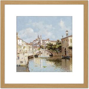 Artery8 Reyna Manescau Venetian Canal Landscape Painting 8X8 Inch Square Wooden Framed Wall Art Print Picture with Mount in Light Oak Light Oak Artery8 Reyna Manescau Venetian Canal Landscape Painting 8X8 Inch Square Wooden Framed Wall Art Print Picture with Mount in Light Oak Light Oak
