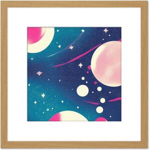 Artery8 Vibrant Cosmos Planets Stars Outer Space Blue Pink Illustration Painting Square Wooden Framed Wall Art Print Picture 8X8 Inch in Light Oak Light Oak Artery8 Vibrant Cosmos Planets Stars Outer Space Blue Pink Illustration Painting Square Wooden Framed Wall Art Print Picture 8X8 Inch in Light Oak Light Oak