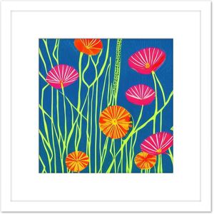 Artery8 Floral Pattern Bright Bold Poppy Poppies Flowers Blue Yellow Pink Painting Square Wooden Framed Wall Art Print Picture 8X8 Inch in White White Artery8 Floral Pattern Bright Bold Poppy Poppies Flowers Blue Yellow Pink Painting Square Wooden Framed Wall Art Print Picture 8X8 Inch in White White