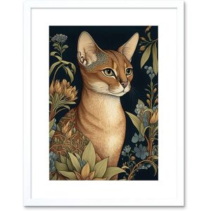 Artery8 Wall Art Print Abyssinian Cat with Flowers Art Nouveau Modern Watercolour Artwork Framed 9X7 Inch in White Size: W7" x H9" White W7" x H9" Artery8 Wall Art Print Abyssinian Cat with Flowers Art Nouveau Modern Watercolour Artwork Framed 9X7 Inch in White Size: W7" x H9" White W7" x H9"