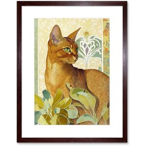 Artery8 Wall Art Print Abyssinian Cat with Plants Art Nouveau Bright Modern Watercolour Artwork Framed 9X7 Inch in Brown Size: W7" x H9" Brown W7" x H9" Artery8 Wall Art Print Abyssinian Cat with Plants Art Nouveau Bright Modern Watercolour Artwork Framed 9X7 Inch in Brown Size: W7" x H9" Brown W7" x H9"