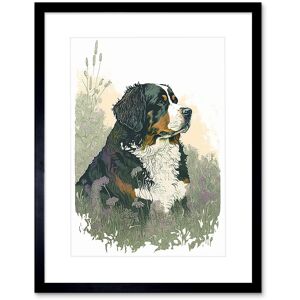 Artery8 Wall Art Print Bernese Mountain Dog in Wild Flower Field Watercolour Artwork Framed 9X7 Inch in Black Size: W7" x H9" Black W7" x H9" Artery8 Wall Art Print Bernese Mountain Dog in Wild Flower Field Watercolour Artwork Framed 9X7 Inch in Black Size: W7" x H9" Black W7" x H9"