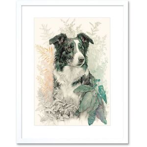 Artery8 Wall Art Print Border Collie Dog in Field Modern Colour Pencil Portrait Artwork Framed 9X7 Inch in White Size: W7" x H9" White W7" x H9" Artery8 Wall Art Print Border Collie Dog in Field Modern Colour Pencil Portrait Artwork Framed 9X7 Inch in White Size: W7" x H9" White W7" x H9"
