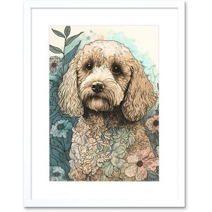 Artery8 Wall Art Print Cockapoo Dog in Wildflower Field Pastel Watercolour Artwork Framed 9X7 Inch in White Size: W7" x H9" White W7" x H9" Artery8 Wall Art Print Cockapoo Dog in Wildflower Field Pastel Watercolour Artwork Framed 9X7 Inch in White Size: W7" x H9" White W7" x H9"
