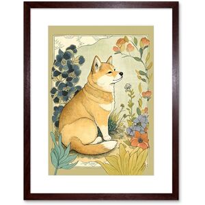 Artery8 Wall Art Print Shiba Inu Dog in Flower Field Modern Pastel Watercolour Artwork Framed 9X7 Inch in Brown Size: W7" x H9" Brown W7" x H9" Artery8 Wall Art Print Shiba Inu Dog in Flower Field Modern Pastel Watercolour Artwork Framed 9X7 Inch in Brown Size: W7" x H9" Brown W7" x H9"