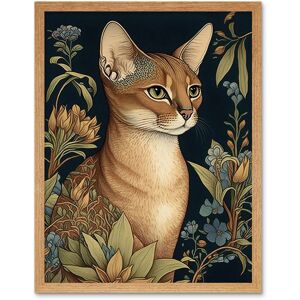 Artery8 Wall Art Print Abyssinian Cat with Flowers Art Nouveau Modern Watercolour Art Framed in Light Oak Size: W12" x H16" Light Oak W12" x H16" Artery8 Wall Art Print Abyssinian Cat with Flowers Art Nouveau Modern Watercolour Art Framed in Light Oak Size: W12" x H16" Light Oak W12" x H16"