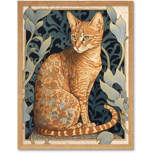 Artery8 Wall Art Print Ocicat Cat with Flower Pattern Fur Coat Art Nouveau Watercolour Art Framed in Light Oak Size: W12" x H16" Light Oak W12" x H16" Artery8 Wall Art Print Ocicat Cat with Flower Pattern Fur Coat Art Nouveau Watercolour Art Framed in Light Oak Size: W12" x H16" Light Oak W12" x H16"