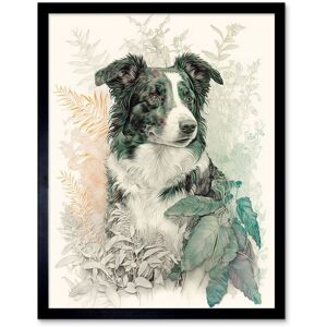 Artery8 Wall Art Print Border Collie Dog in Field Modern Colour Pencil Portrait Art Framed in Black Size: W12" x H16" Black W12" x H16" Artery8 Wall Art Print Border Collie Dog in Field Modern Colour Pencil Portrait Art Framed in Black Size: W12" x H16" Black W12" x H16"