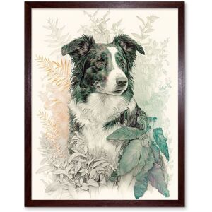 Artery8 Wall Art Print Border Collie Dog in Field Modern Colour Pencil Portrait Art Framed in Brown Size: W12" x H16" Brown W12" x H16" Artery8 Wall Art Print Border Collie Dog in Field Modern Colour Pencil Portrait Art Framed in Brown Size: W12" x H16" Brown W12" x H16"