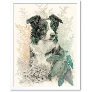 Artery8 Wall Art Print Border Collie Dog in Field Modern Colour Pencil Portrait Art Framed in White Size: W12" x H16" White W12" x H16" Artery8 Wall Art Print Border Collie Dog in Field Modern Colour Pencil Portrait Art Framed in White Size: W12" x H16" White W12" x H16"