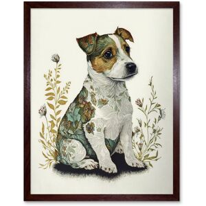 Artery8 Wall Art Print Cute Jack Russel Dog Puppy & Flower Patterns Colour Pencil Art Framed in Brown Size: W12" x H16" Brown W12" x H16" Artery8 Wall Art Print Cute Jack Russel Dog Puppy & Flower Patterns Colour Pencil Art Framed in Brown Size: W12" x H16" Brown W12" x H16"