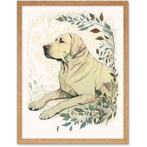 Artery8 Wall Art Print Labrador Retriever Dog Lying in Field Modern Linocut Art Framed in Light Oak Size: W12" x H16" Light Oak W12" x H16" Artery8 Wall Art Print Labrador Retriever Dog Lying in Field Modern Linocut Art Framed in Light Oak Size: W12" x H16" Light Oak W12" x H16"