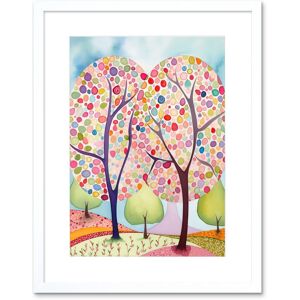 Artery8 Wall Art Print Two Trees Blooming In Spring Folk Art Watercolour Painting Artwork Framed 9X7 Inch in White Size: W7" x H9" White W7" x H9" Artery8 Wall Art Print Two Trees Blooming In Spring Folk Art Watercolour Painting Artwork Framed 9X7 Inch in White Size: W7" x H9" White W7" x H9"