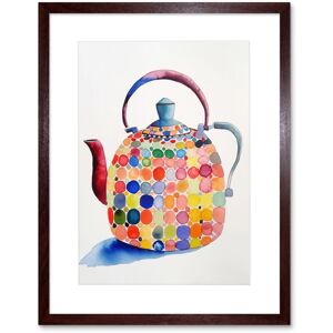 Artery8 Wall Art Print Colourful Enamelled Teapot Tea Kettle Folk Art Watercolour Painting Artwork Framed 9X7 Inch in Brown Size: W7" x H9" Brown W7" x H9" Artery8 Wall Art Print Colourful Enamelled Teapot Tea Kettle Folk Art Watercolour Painting Artwork Framed 9X7 Inch in Brown Size: W7" x H9" Brown W7" x H9"