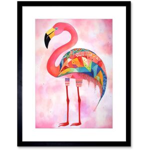 Artery8 Wall Art Print Flamingo Bird With Multicolour Patterns Folk Art Watercolour Painting Artwork Framed 9X7 Inch in Black Size: W7" x H9" Black W7" x H9" Artery8 Wall Art Print Flamingo Bird With Multicolour Patterns Folk Art Watercolour Painting Artwork Framed 9X7 Inch in Black Size: W7" x H9" Black W7" x H9"