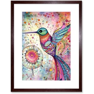 Artery8 Wall Art Print Hummingbird With Mandala Patterns Colourful Folk Art Watercolour Painting Artwork Framed 9X7 Inch in Brown Size: W7" x H9" Brown W7" x H9" Artery8 Wall Art Print Hummingbird With Mandala Patterns Colourful Folk Art Watercolour Painting Artwork Framed 9X7 Inch in Brown Size: W7" x H9" Brown W7" x H9"