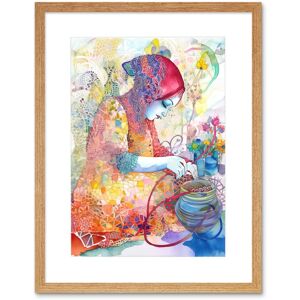 Artery8 Wall Art Print Woman Planting Flowers Lace Pattern Folk Art Watercolour Painting Artwork Framed 9X7 Inch in Beige Size: W7" x H9" Beige W7" x H9" Artery8 Wall Art Print Woman Planting Flowers Lace Pattern Folk Art Watercolour Painting Artwork Framed 9X7 Inch in Beige Size: W7" x H9" Beige W7" x H9"