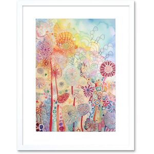 Artery8 Wall Art Print Lace Pattern Flowers Multicoloured Folk Art Watercolour Painting Artwork Framed 9X7 Inch in White Size: W7" x H9" White W7" x H9" Artery8 Wall Art Print Lace Pattern Flowers Multicoloured Folk Art Watercolour Painting Artwork Framed 9X7 Inch in White Size: W7" x H9" White W7" x H9"