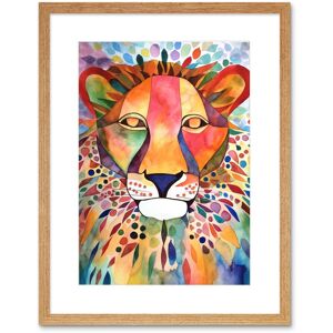 Artery8 Wall Art Print Lion With Multicoloured Pattern Mane Folk Art Watercolour Painting Artwork Framed 9X7 Inch in Beige Size: W7" x H9" Beige W7" x H9" Artery8 Wall Art Print Lion With Multicoloured Pattern Mane Folk Art Watercolour Painting Artwork Framed 9X7 Inch in Beige Size: W7" x H9" Beige W7" x H9"