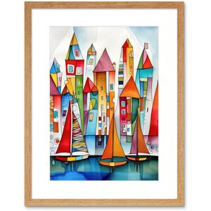 Artery8 Wall Art Print Modern Marina Colourful Port Folk Art Watercolour Painting Artwork Framed 9X7 Inch in Beige Size: W7" x H9" Beige W7" x H9" Artery8 Wall Art Print Modern Marina Colourful Port Folk Art Watercolour Painting Artwork Framed 9X7 Inch in Beige Size: W7" x H9" Beige W7" x H9"