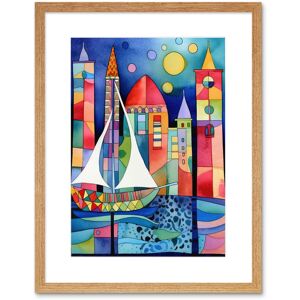 Artery8 Wall Art Print Marina At Night Colourful Folk Art Watercolour Painting Artwork Framed 9X7 Inch in Beige Size: W7" x H9" Beige W7" x H9" Artery8 Wall Art Print Marina At Night Colourful Folk Art Watercolour Painting Artwork Framed 9X7 Inch in Beige Size: W7" x H9" Beige W7" x H9"