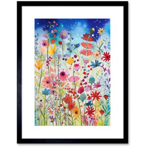 Artery8 Wall Art Print Summer Wildflower Meadow Folk Artwork Framed 9X7 Inch in Black Size: W7" x H9" Black W7" x H9" Artery8 Wall Art Print Summer Wildflower Meadow Folk Artwork Framed 9X7 Inch in Black Size: W7" x H9" Black W7" x H9"