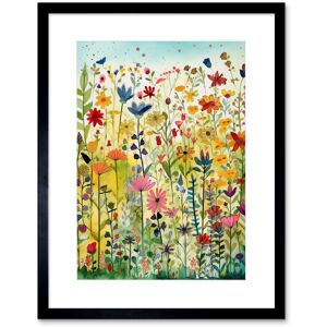 Artery8 Wall Art Print Mixed Wildflower Bloom In Meadow Folk Artwork Framed 9X7 Inch in Black Size: W7" x H9" Black W7" x H9" Artery8 Wall Art Print Mixed Wildflower Bloom In Meadow Folk Artwork Framed 9X7 Inch in Black Size: W7" x H9" Black W7" x H9"