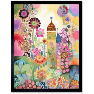 Artery8 Wall Art Print Countryside Garden Flowers In Spring Folk Art Watercolour Painting Art Framed in Black Size: W12" x H16" Black W12" x H16" Artery8 Wall Art Print Countryside Garden Flowers In Spring Folk Art Watercolour Painting Art Framed in Black Size: W12" x H16" Black W12" x H16"