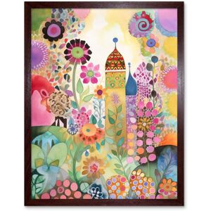 Artery8 Wall Art Print Countryside Garden Flowers In Spring Folk Art Watercolour Painting Art Framed in Brown Size: W12" x H16" Brown W12" x H16" Artery8 Wall Art Print Countryside Garden Flowers In Spring Folk Art Watercolour Painting Art Framed in Brown Size: W12" x H16" Brown W12" x H16"