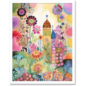 Artery8 Wall Art Print Countryside Garden Flowers In Spring Folk Art Watercolour Painting Art Framed in White Size: W12" x H16" White W12" x H16" Artery8 Wall Art Print Countryside Garden Flowers In Spring Folk Art Watercolour Painting Art Framed in White Size: W12" x H16" White W12" x H16"