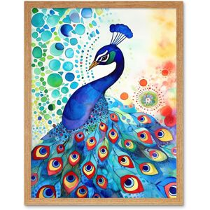 Artery8 Wall Art Print Peacock Bird With Mandala Patterns Folk Art Watercolour Painting Art Framed in Light Oak Size: W12" x H16" Light Oak W12" x H16" Artery8 Wall Art Print Peacock Bird With Mandala Patterns Folk Art Watercolour Painting Art Framed in Light Oak Size: W12" x H16" Light Oak W12" x H16"