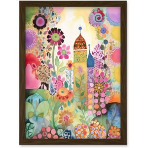 Artery8 Countryside Garden Flowers In Spring Folk Art Watercolour Painting Artwork Framed Wall Art Print A4 in Brown Brown Artery8 Countryside Garden Flowers In Spring Folk Art Watercolour Painting Artwork Framed Wall Art Print A4 in Brown Brown