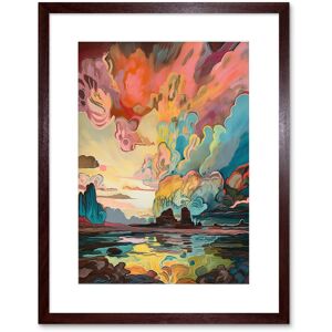 Artery8 Wall Art Print Van Gogh Inspired Atmospheric Clouds Over Mono Lake at Dawn Modern Watercolour Painting Artwork Framed 9X7 Inch Brown W7" x H9" Artery8 Wall Art Print Van Gogh Inspired Atmospheric Clouds Over Mono Lake at Dawn Modern Watercolour Painting Artwork Framed 9X7 Inch Brown W7" x H9"