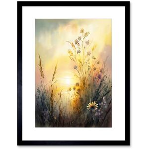 Artery8 Wall Art Print Wildflower by Lakeside on a Misty Morning Sunrise Modern Watercolour Painting Artwork Framed 9X7 Inch Size: W7" x H9" Black W7" x H9" Artery8 Wall Art Print Wildflower by Lakeside on a Misty Morning Sunrise Modern Watercolour Painting Artwork Framed 9X7 Inch Size: W7" x H9" Black W7" x H9"