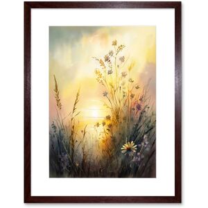 Artery8 Wall Art Print Wildflower by Lakeside on a Misty Morning Sunrise Modern Watercolour Painting Artwork Framed 9X7 Inch Size: W7" x H9" Brown W7" x H9" Artery8 Wall Art Print Wildflower by Lakeside on a Misty Morning Sunrise Modern Watercolour Painting Artwork Framed 9X7 Inch Size: W7" x H9" Brown W7" x H9"