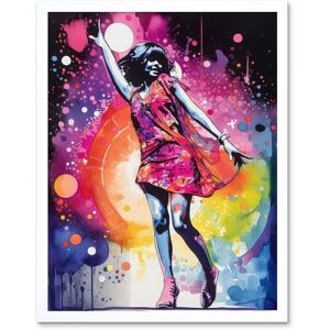 Artery8 Wall Art Print Disco Music Fever Dance Moves Woman in Rainbow Dancefloor Light Modern Watercolour Painting Art Framed Size: W12" x H16" White W12" x H16" Artery8 Wall Art Print Disco Music Fever Dance Moves Woman in Rainbow Dancefloor Light Modern Watercolour Painting Art Framed Size: W12" x H16" White W12" x H16"